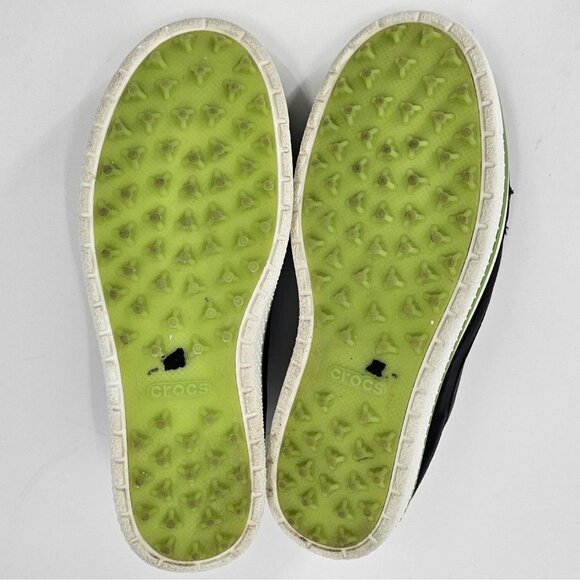 Crocs Men's 11 Hank Haney Black Leather Suede Athletic Spikeless Golf Shoes - Picture 8 of 10